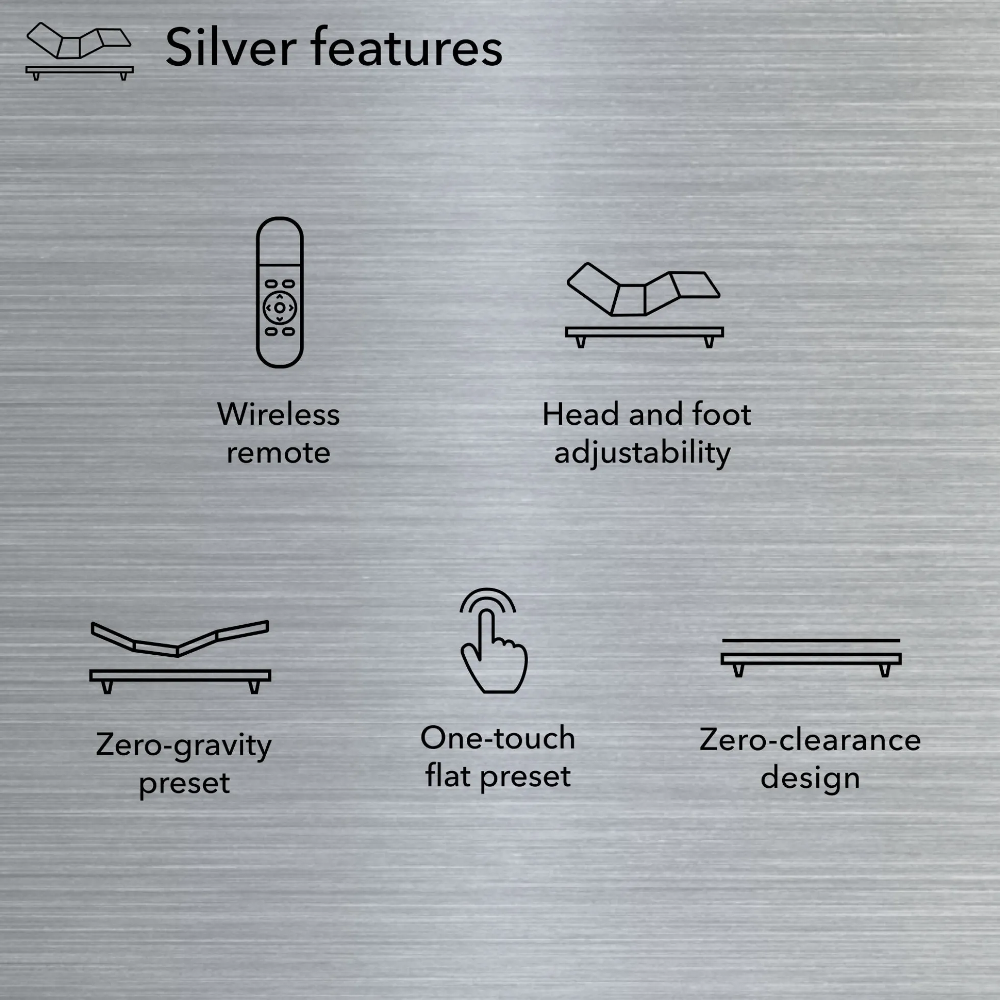 baselogic™ Silver Adjustable Bed Base