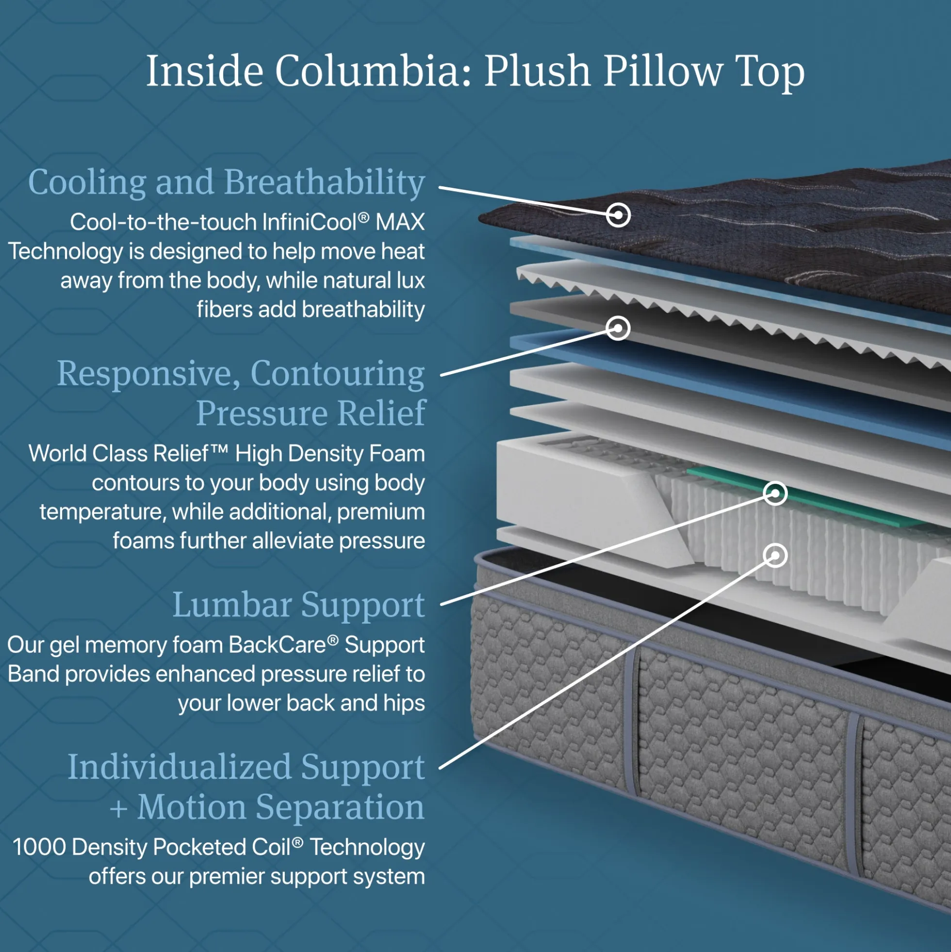 Beautyrest World Class Dreamwell Columbia Plush Pillow Top Mattress