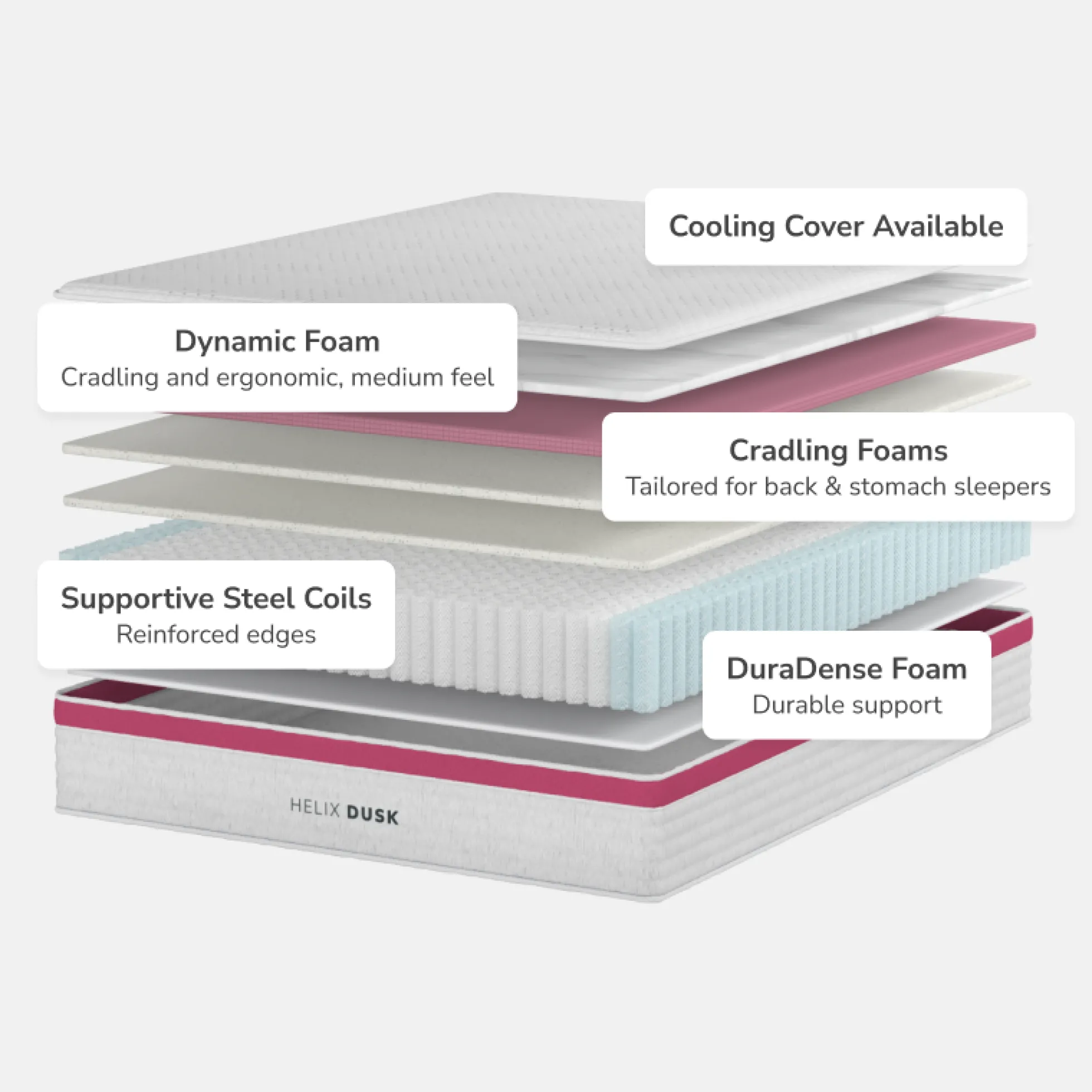 Helix Dusk Medium Hybrid Mattress