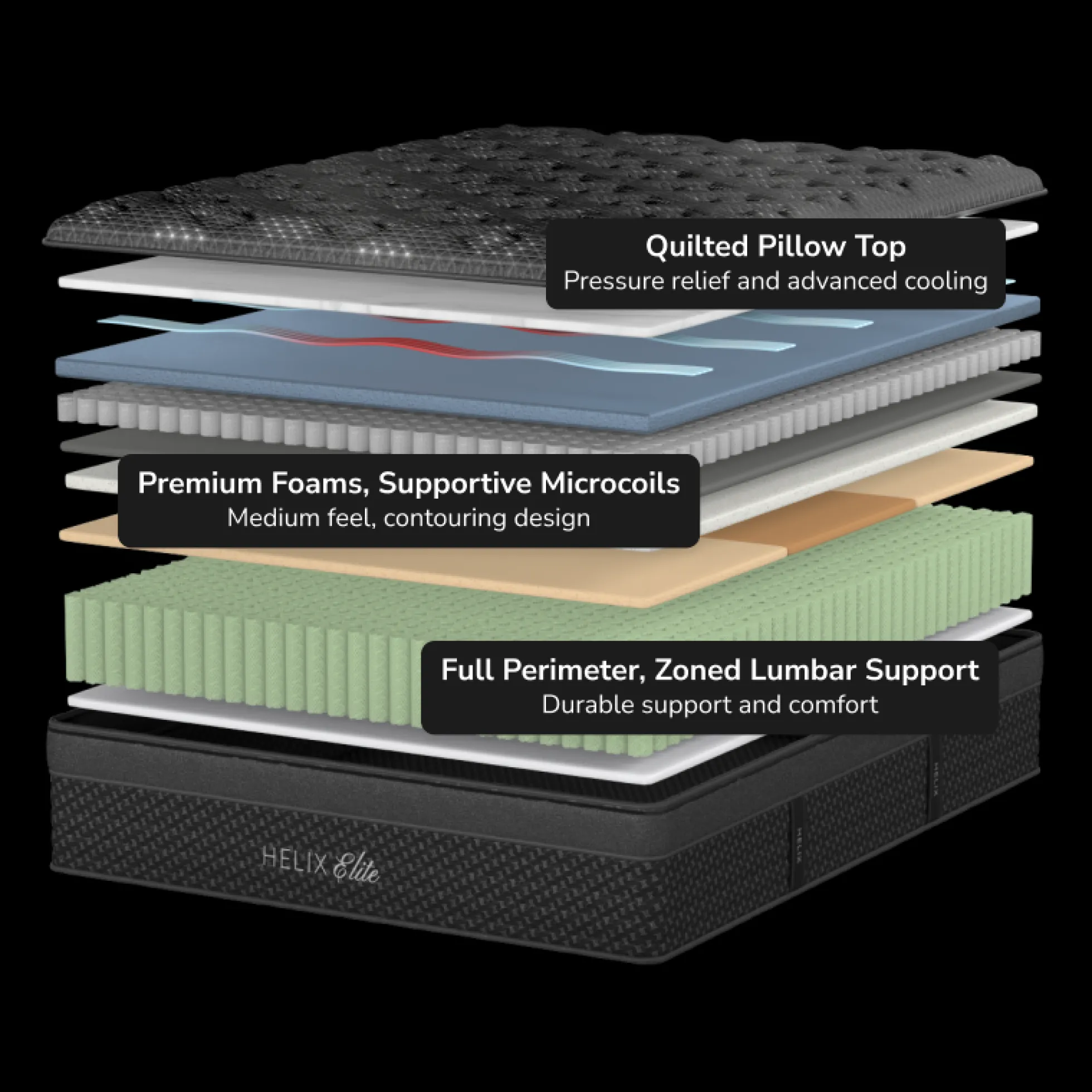 Helix Plus Elite Medium Hybrid Mattress