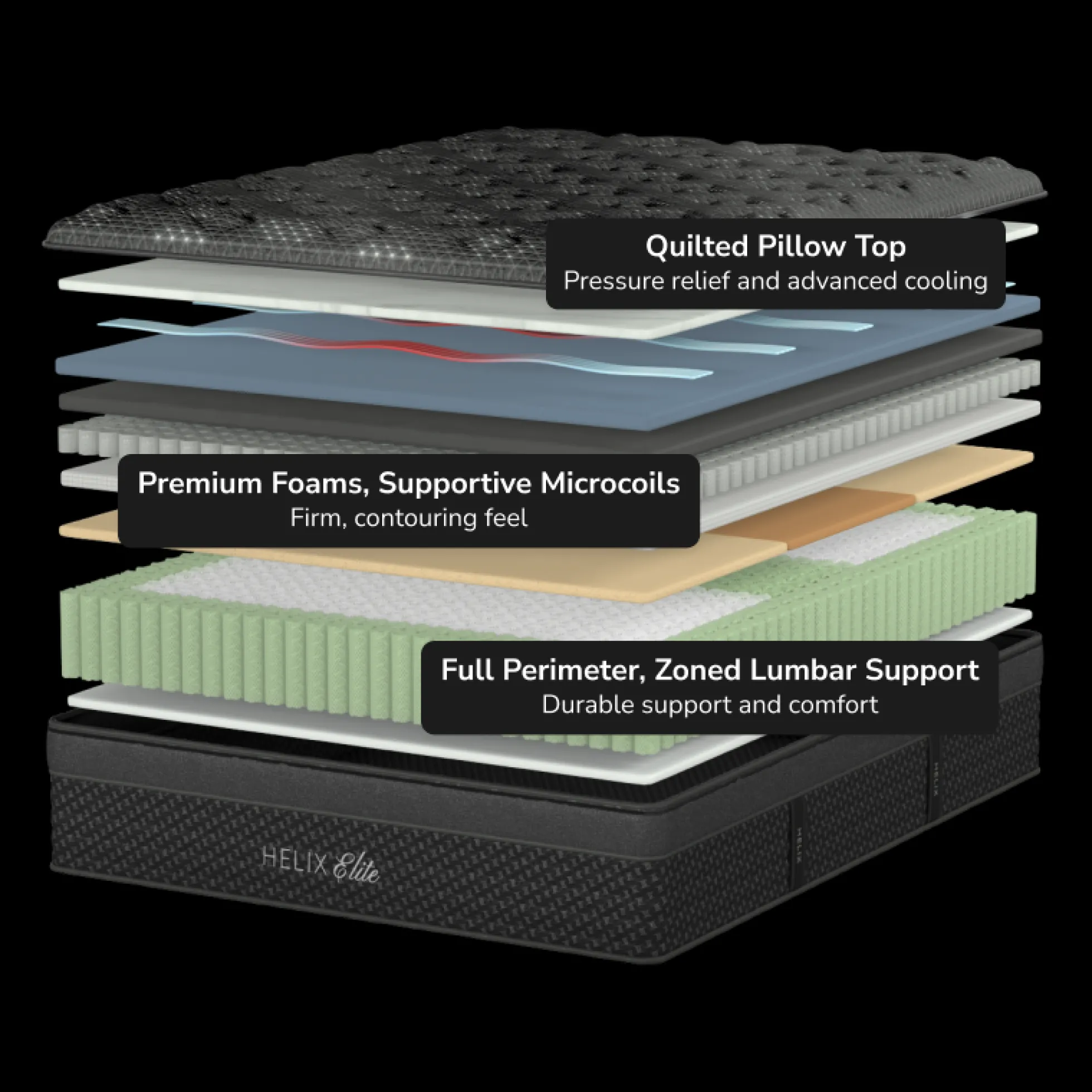 Helix Twilight Elite Firm Hybrid Mattress
