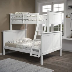 Linon Leah Twin over Full Bunk Bed in White