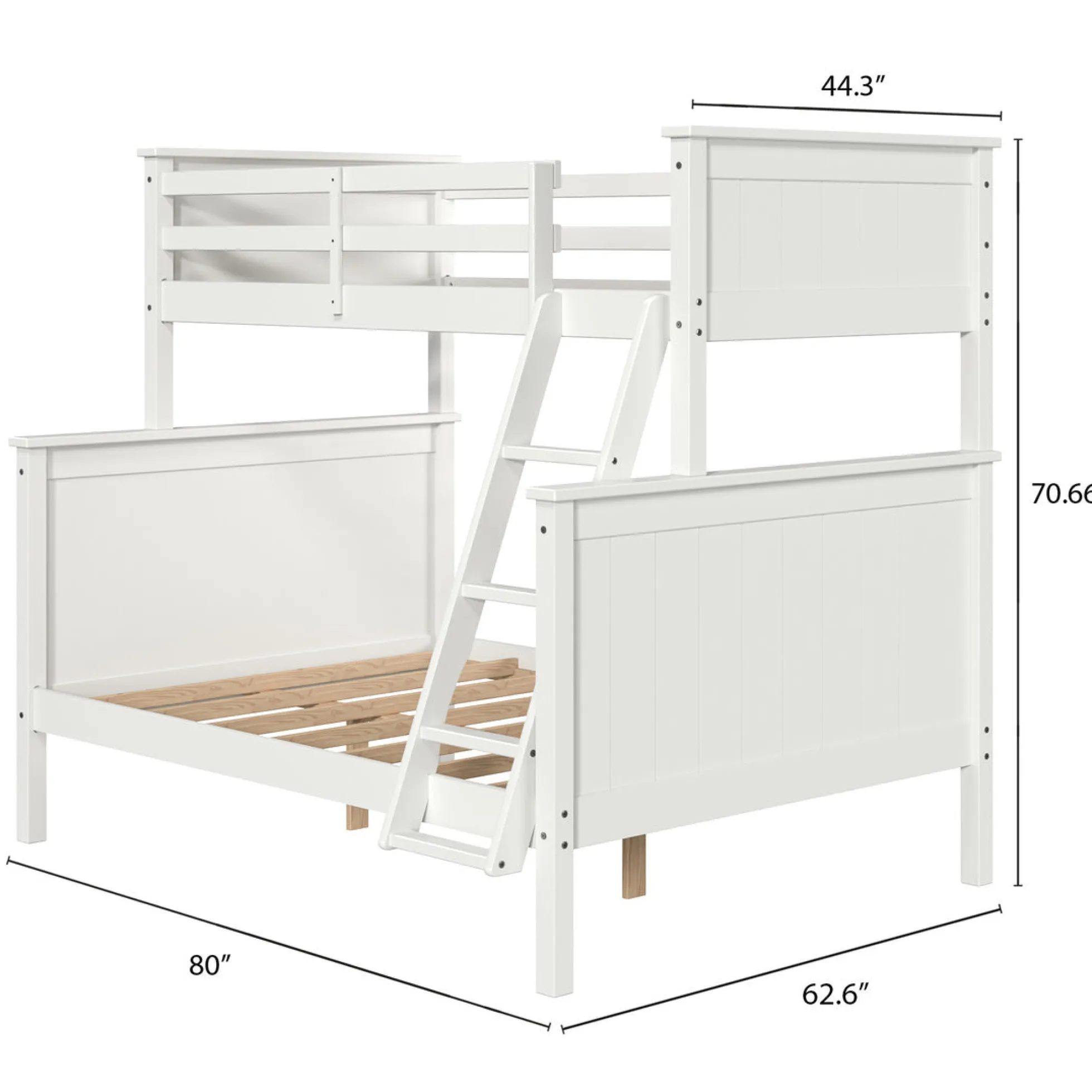 Linon Leah Twin over Full Bunk Bed in White