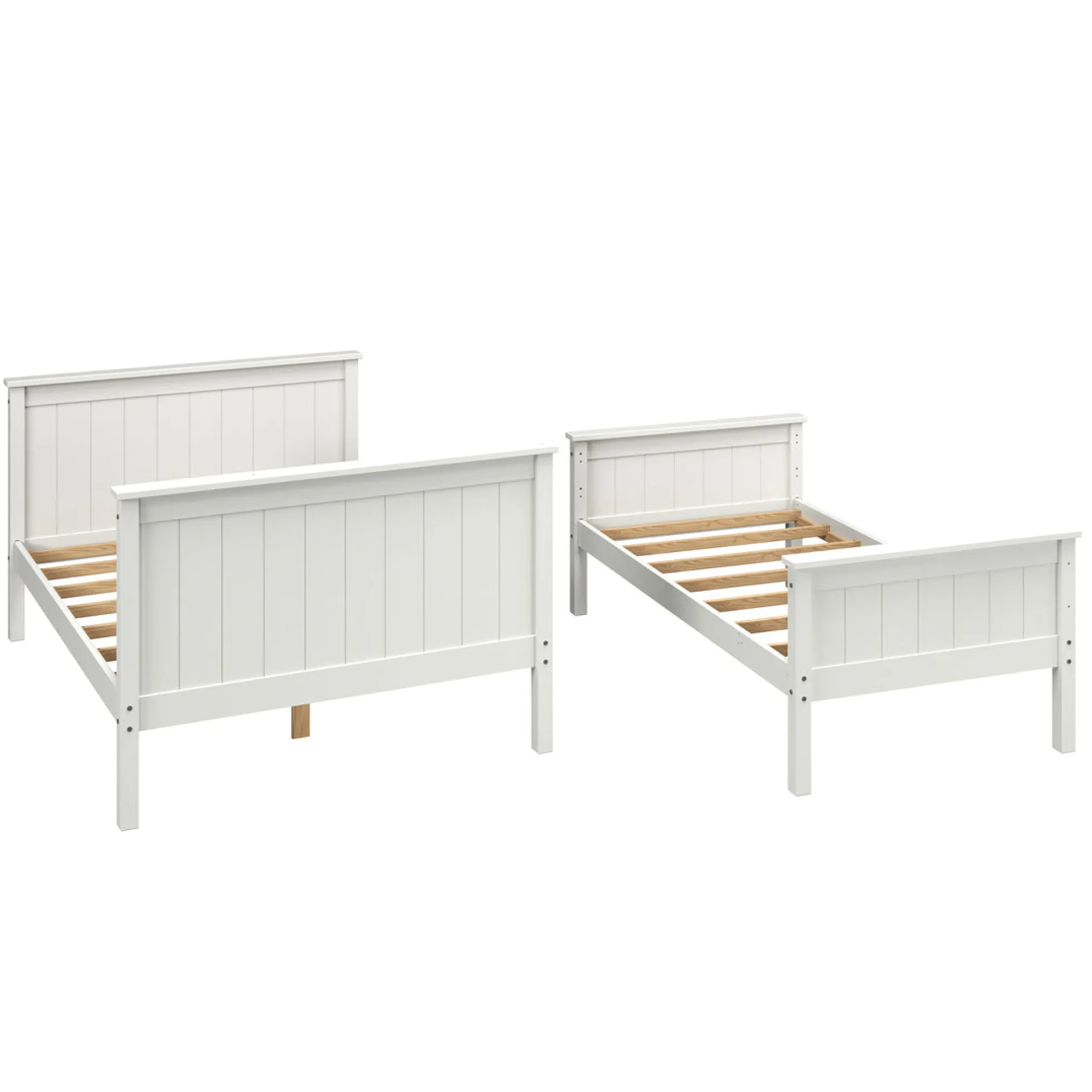 Linon Leah Twin over Full Bunk Bed in White