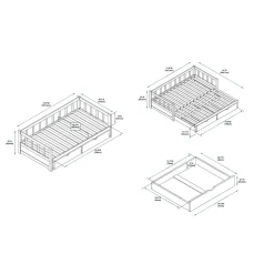 Powell Hope Daybed with Drawers in White