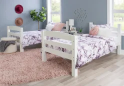Powell Levi Twin over Twin Bunk Bed in White