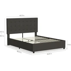 Rize Home Aspen Upholstered Platform Bed