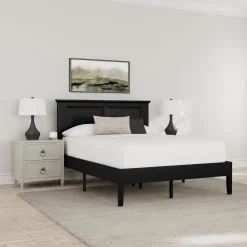 Rize Home Cottage Wood Platform Bed in Black