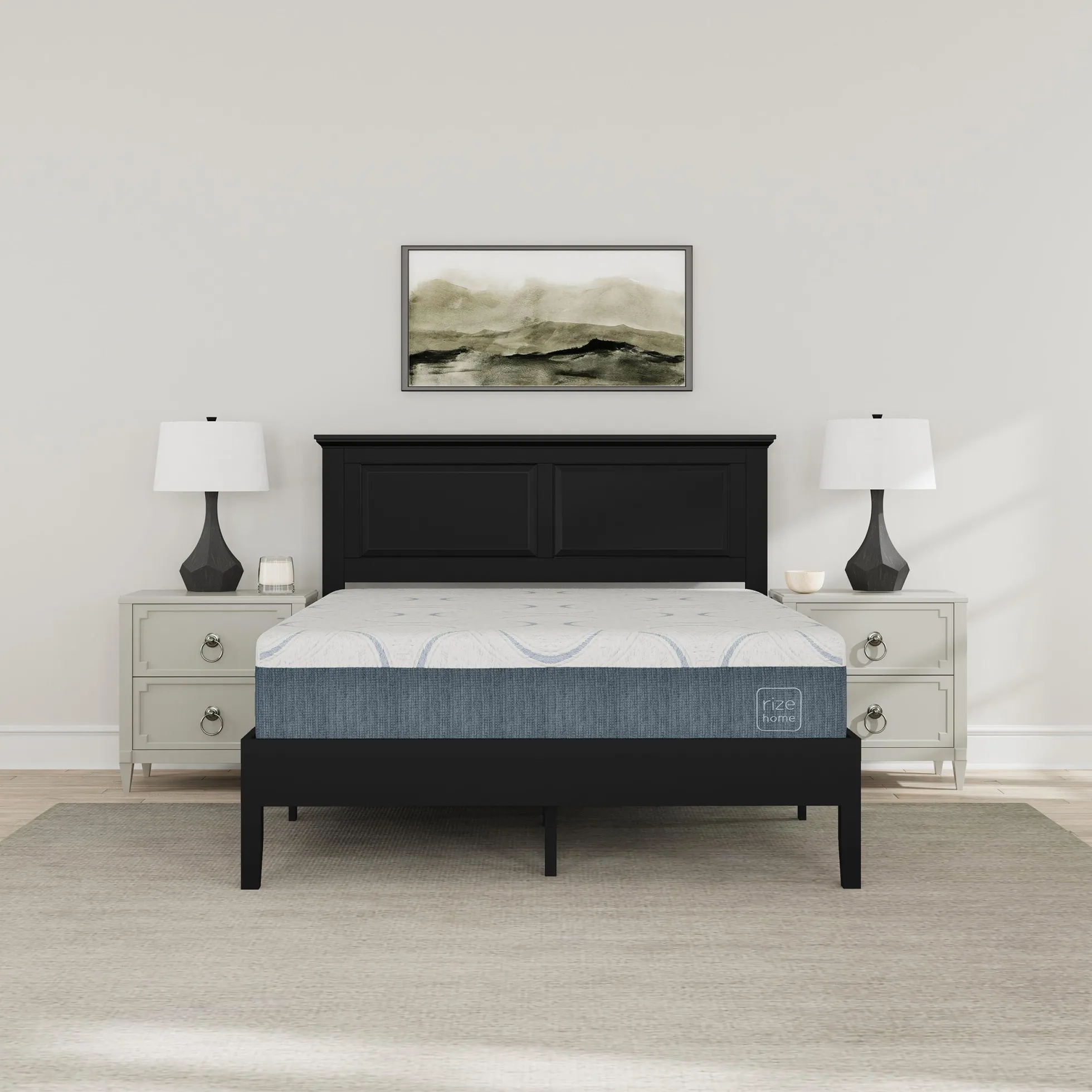 Rize Home Cottage Wood Platform Bed in Black