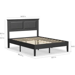 Rize Home Cottage Wood Platform Bed in Black