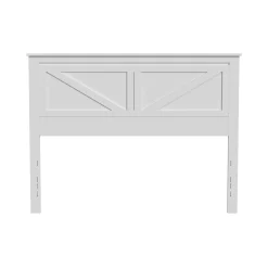 Rize Home Farmhouse Wood Headboard in White