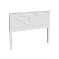 Rize Home Farmhouse Wood Headboard in White