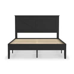 Rize Home Farmhouse Wood Platform Bed in Black