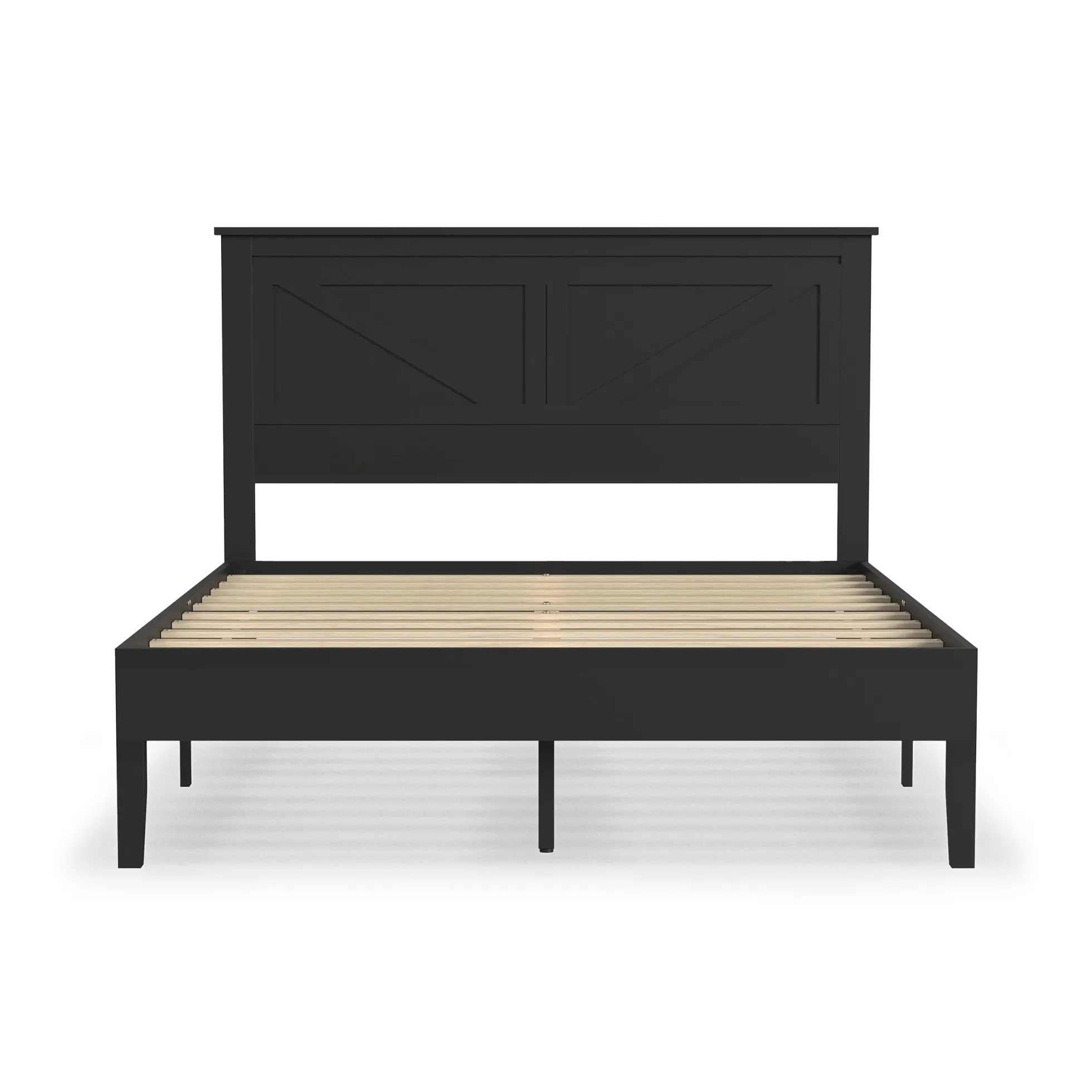 Rize Home Farmhouse Wood Platform Bed in Black