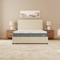 Rize Home Willow Upholstered Platform Bed in Tan