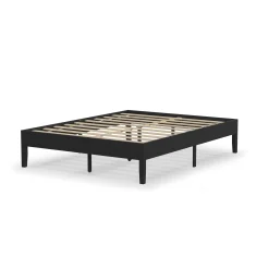 Rize Home Wood Platform Bed Frame in Black